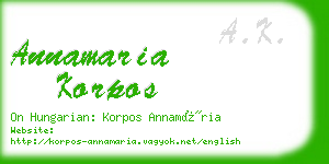 annamaria korpos business card